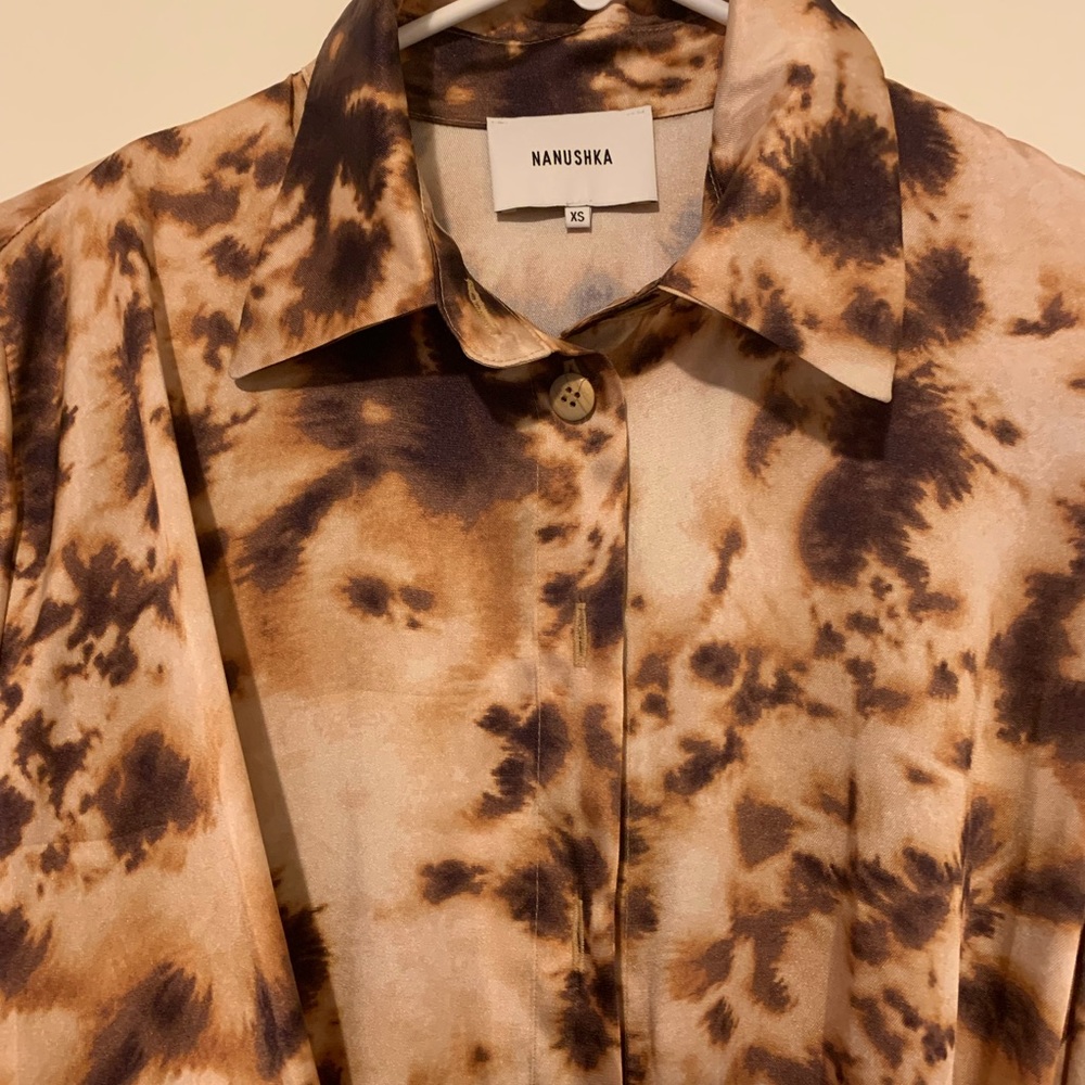 Nanushka Tie dye wrap shirtdress